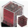 Kép 1/2 - Chessex Translucent 12mm d6 with pips Dice Blocks (36 Dice) - Smoke w/red