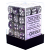 Kép 1/2 - Chessex Gemini 12mm d6 Dice Blocks with pips Dice Blocks (36 Dice) - Purple-Steel w/white