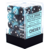 Kép 1/2 - Chessex Gemini 12mm d6 Dice Blocks with pips Dice Blocks (36 Dice) - Black-Shell w/white