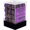 Kép 1/2 - Chessex Signature 12mm d6 with pips Dice Blocks (36 Dice) - Vortex Purple w/gold