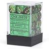 Kép 1/2 - Chessex Gemini 12mm d6 Dice Blocks with pips Dice Blocks (36 Dice) - Black-Green w/gold
