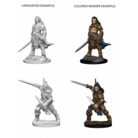 Pathfinder Deep Cuts Unpainted Miniatures - Human Male Fighter (6 Units)