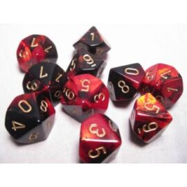 Chessex Gemini Polyhedral Ten d10 Sets - Black-Red w/gold