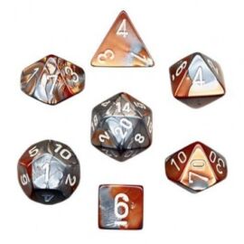Chessex Gemini Polyhedral 7-Die Set - Copper-Steel w/white
