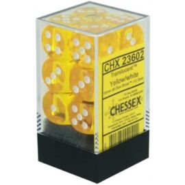 Chessex Translucent 16mm d6 with pips Dice Blocks (12 Dice) - Yellow w/white