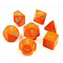 Chessex Lab Dice 4 - 7 Die Set Heavy Dice Polyhedral Orange/turquoise