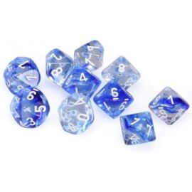 Chessex Ten D10 Sets - Nebula Dark Blue w/white