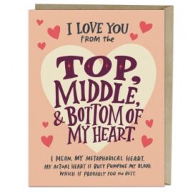 6-Pack Em & Friends Love You Top Middle Bottom Greeting Cards - EN