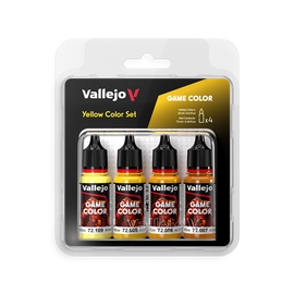 VALLEJO - GAME COLOR / 4 COLORS - YELLOW COLOR SET 18 ML