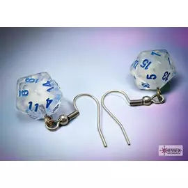 CHESSEX HOOK EARRINGS BOREALIS ICICLE MINI-POLY D20 PAIR