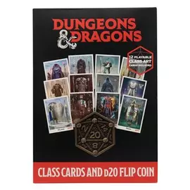 DUNGEONS & DRAGONS CLASS CARDS AND D20 FLIP COIN