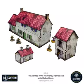 BOLT ACTION: PRE-PAINTED WWII NORMANDY HOMESTEAD WITH OUTBUILDINGS - EN