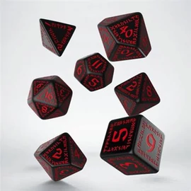 RUNIC BLACK & RED DICE SET (7)