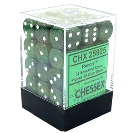 CHESSEX SPECKLED 12MM D6 DICE BLOCKS WITH PIPS (36 DICE) - RECON