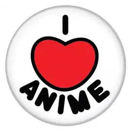 I Heart Anime Button (3 Pieces)