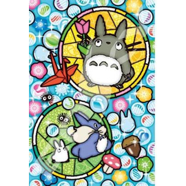 Stained glass Jigsaw Puzzle 126P Glass pearls - My Neighbor Totoro