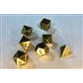 Chessex Specialty Dice Sets - Solid Metal Old Brass Colour Poly 7 die set