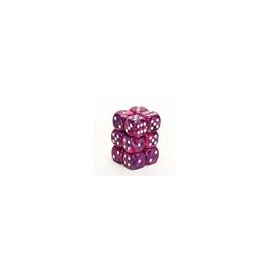 Chessex 16mm d6 with pips Dice Blocks (12 Dice) - Festive Violet w/white