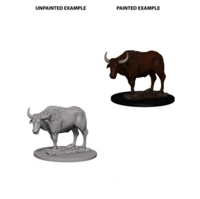 WizKids Deep Cuts Unpainted Miniatures - Oxen (6 Units)