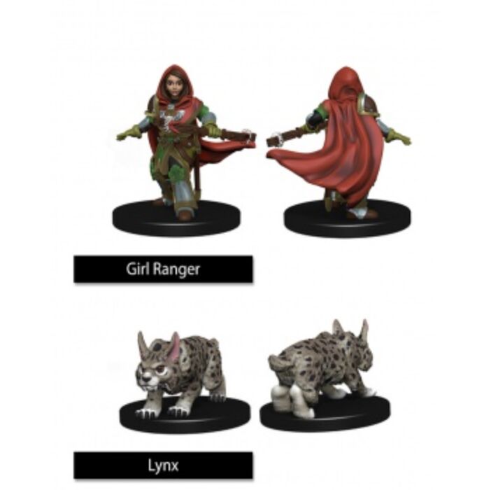 WizKids Painted Miniatures: Girl Ranger & Lynx (6 Units)