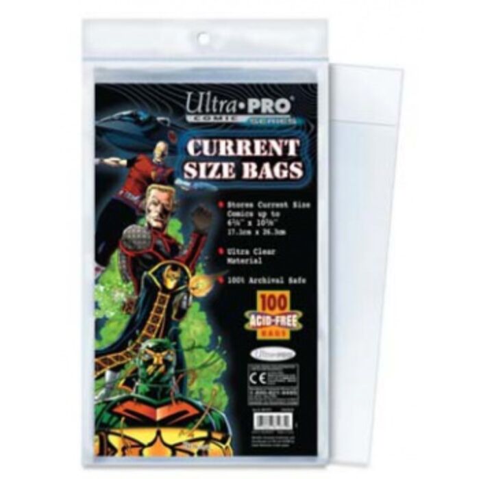 UP - Comic Bags - Current Size Re-Sealable (100 Bags)
