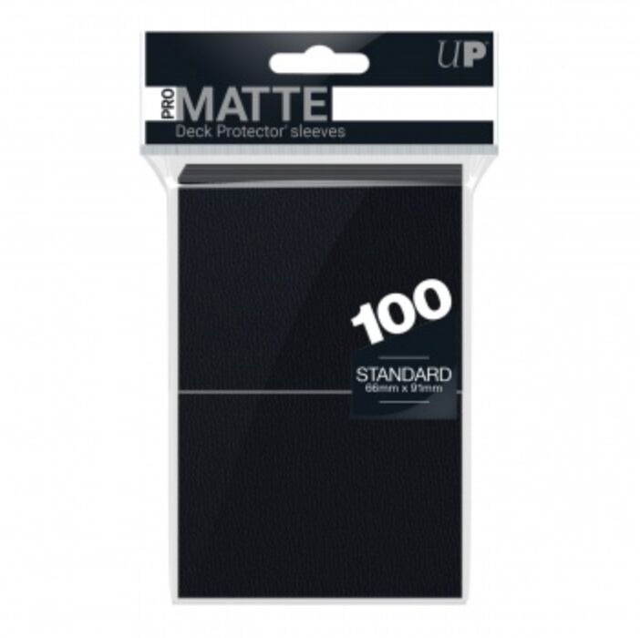 UP - Standard Deck Protector - PRO-Matte Black (100 Sleeves)