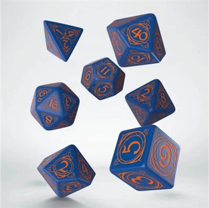 WIZARD DARK-BLUE & ORANGE DICE SET