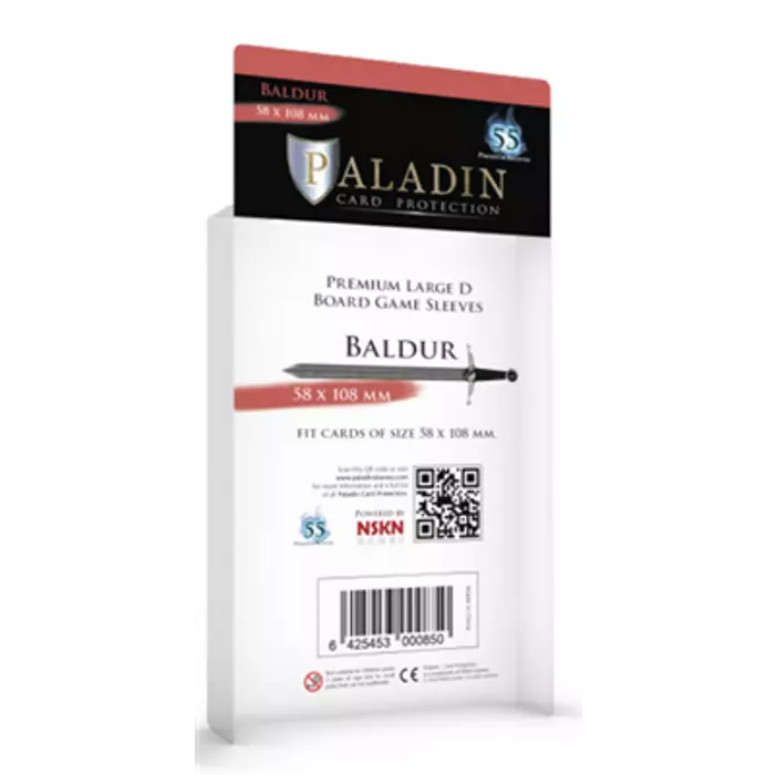 Paladin Sleeves - Baldur Premium Large D 58x108mm (55 Sleeves)