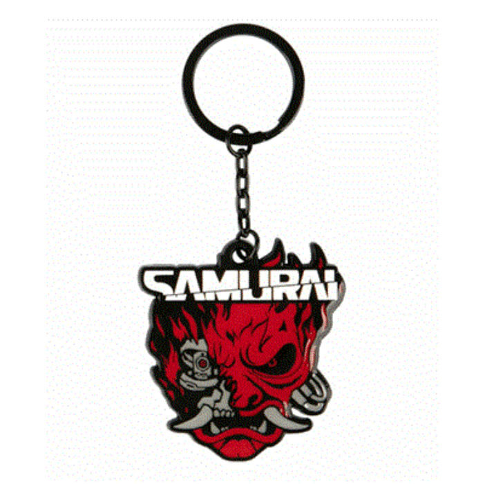 Cyberpunk 2077 Samurai Logo Metal Keychain